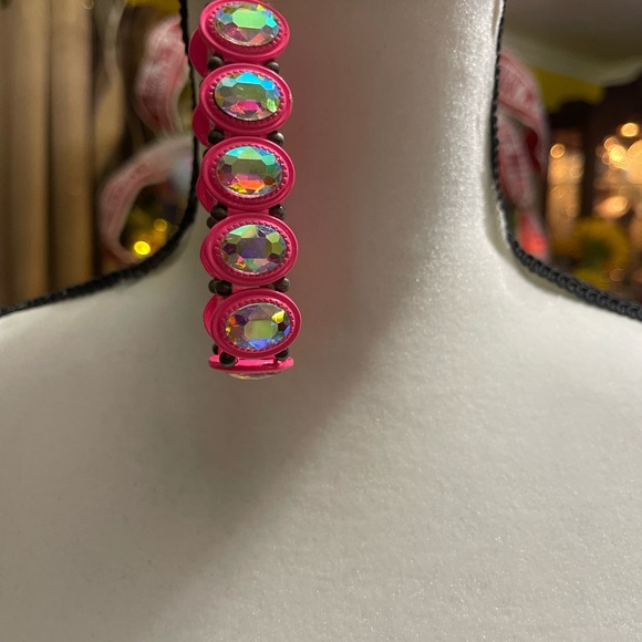 Pink and Gold Stretch Bracelet - Picture 2 of 2